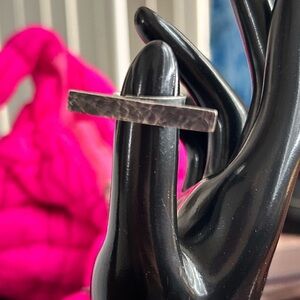 Oxidized statement ring in .925, adjustable